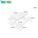 Størrelsen på bord bænkesættet til børn i X-modellen fra Hortus