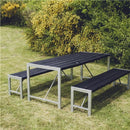 Hortus - Bord H-model sort grundmalet og galvaniseret stel