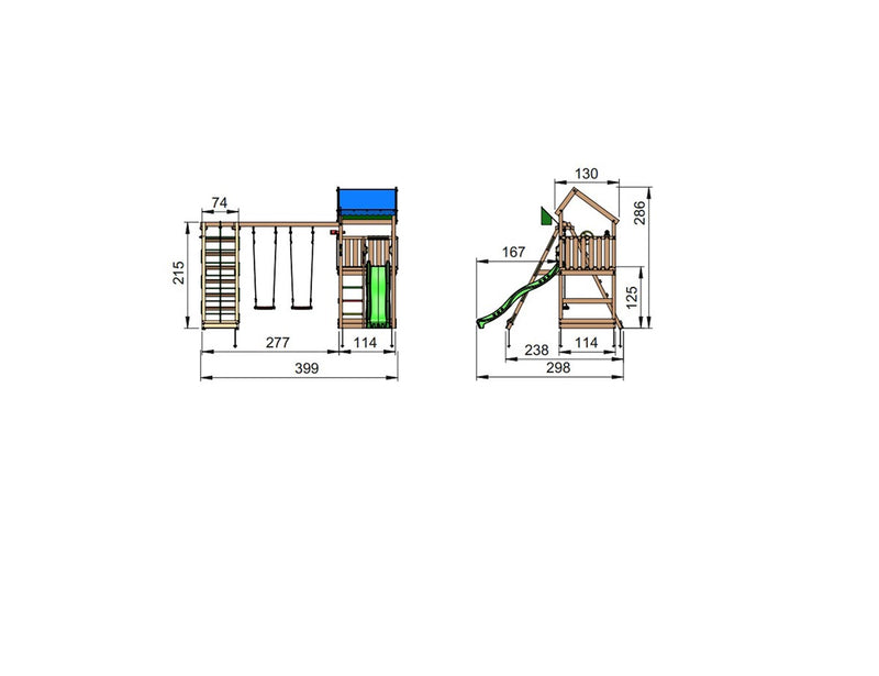 Jungle Gym Home legetårn komplet ekskl. rutschebane