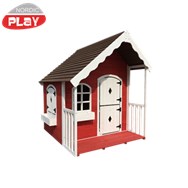 Nordic Play - Nordic Play - Legehus med veranda rød/hvid