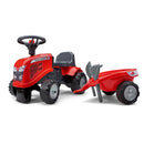 Baby Massey Ferguson ride on traktor med trailer, skovl og rive fra Falk r