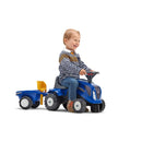 Falk Baby New Holland ride-on traktor med trailer, rive og skovl, fra 1-3 år