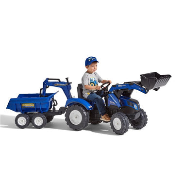 Falk New Holland rendegraver inkl. vogn med tiplad, fra 3-7 år - Bolig og Haven