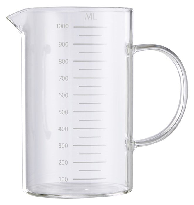 Gennemsigtig, varmeresistent målekande i glas, på 1 liter fra Day 