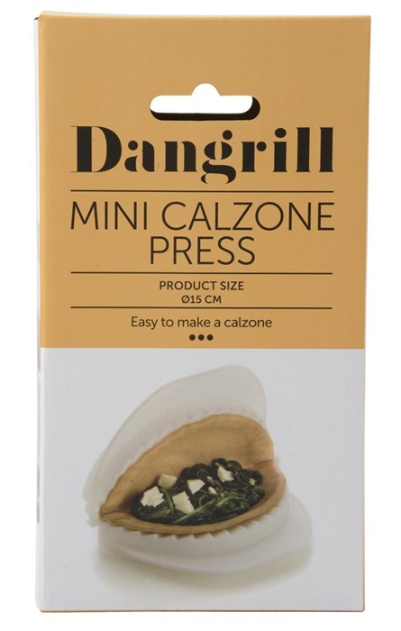 Pizza calzone presserne fra Dangrill i sin indpakning 