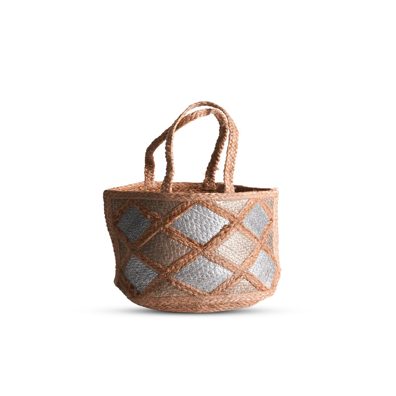 Mønstret Harlequin Bag lavet i Jute fra ByLiving 
