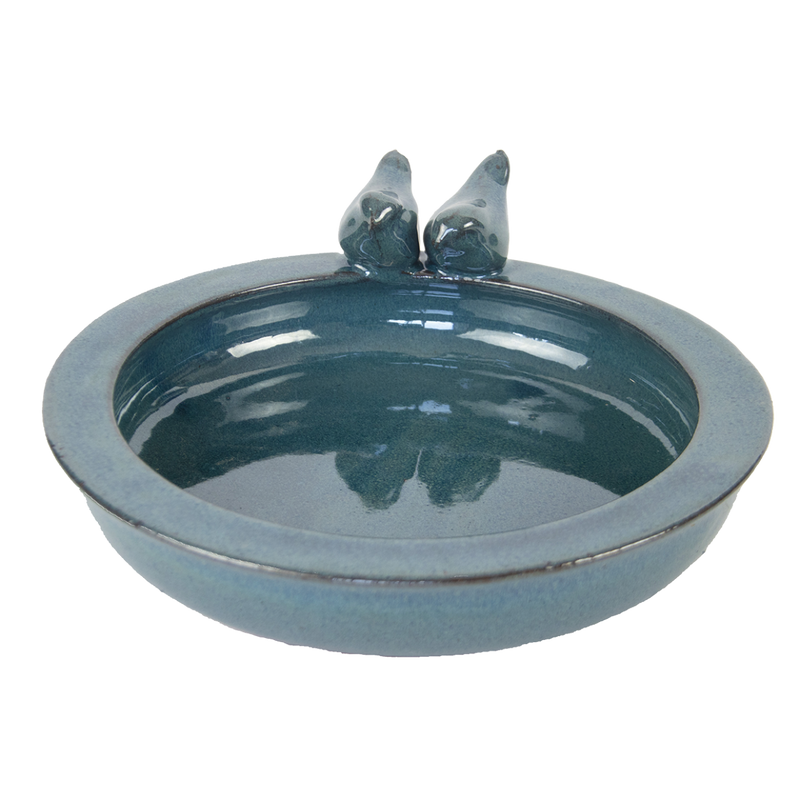 Garden Life - Fuglebad keramik i blå ca. Ø31 cm