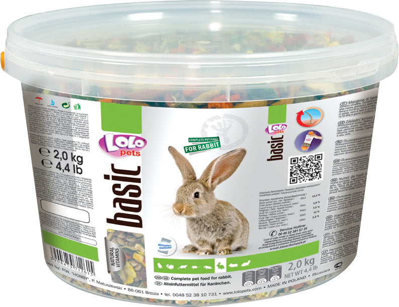 Lolo Pets - Kaninfoder, komplet, 2kg i spand