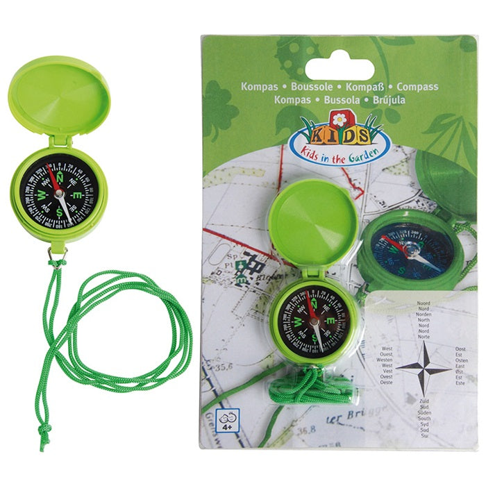 Grønt kompas i plastik til børn over 4 år fra Esschert design 