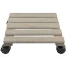 Firkantet rullevogn i gråt fyrtræ til krukker  fra Esschert Design i størrelsen 29 x 29 cm 