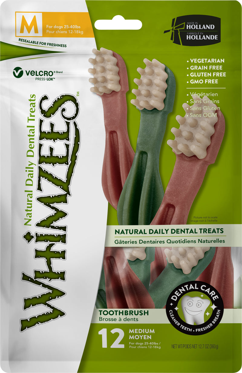 Whimzees - Toothbrush Star M, 12 stk, 360 g MP