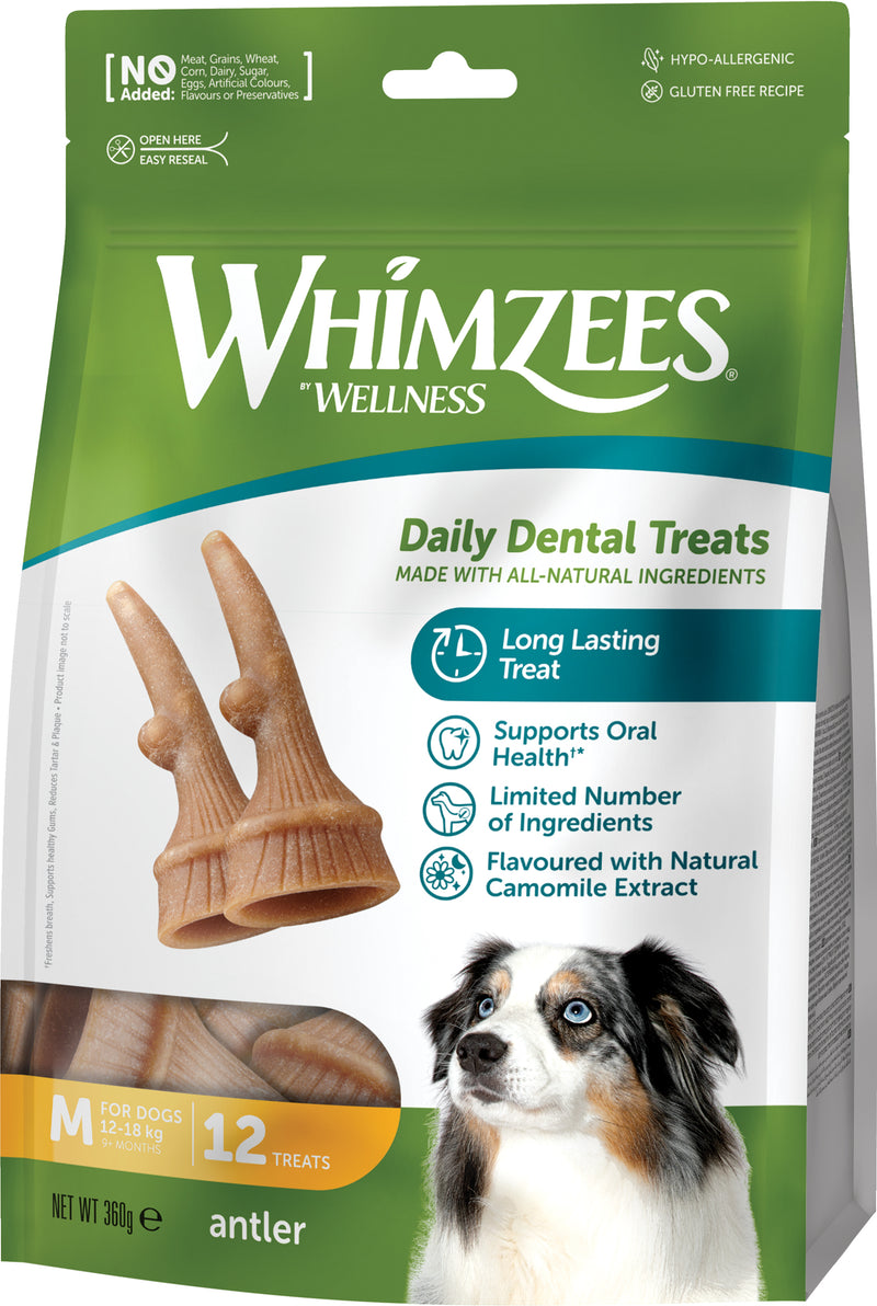 Whimzees - Occupy Antler M, 12 stk, 360 g MP