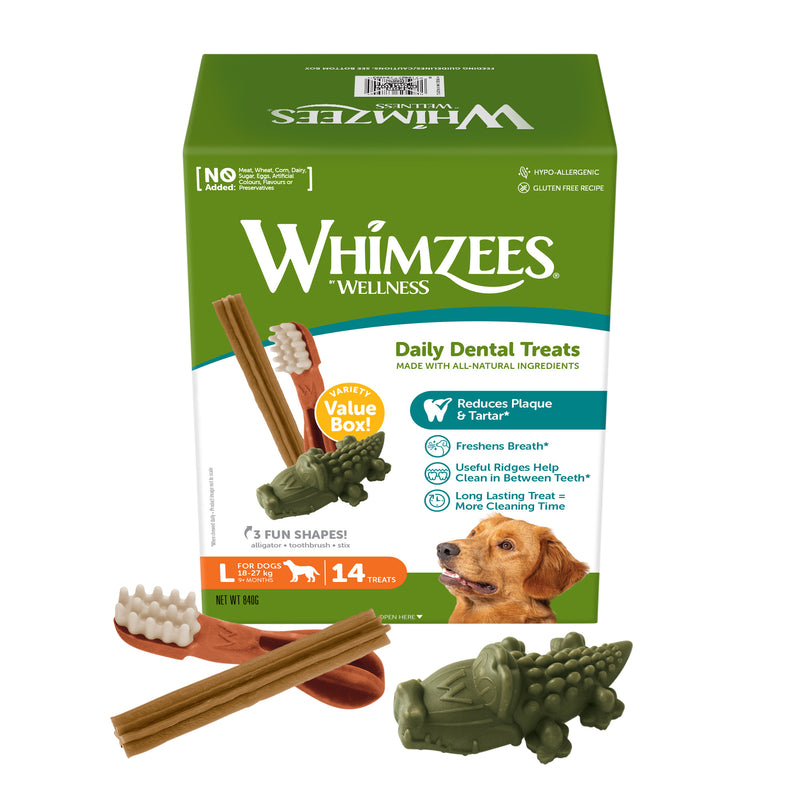 Whimzees - Hunde stænger str. L, 14 stk, 840 g, box