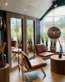 Trademark Living James loungestol med brune læderhynder