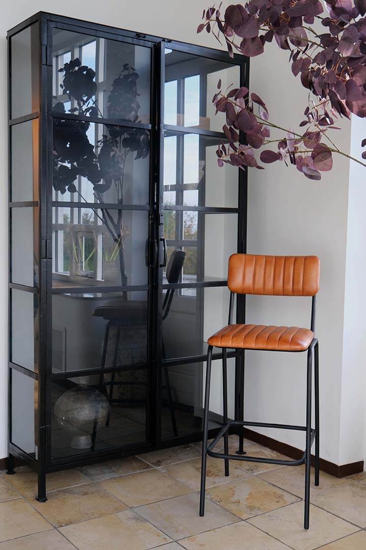 Trademark Living Diner barstol med quiltet lædersæde