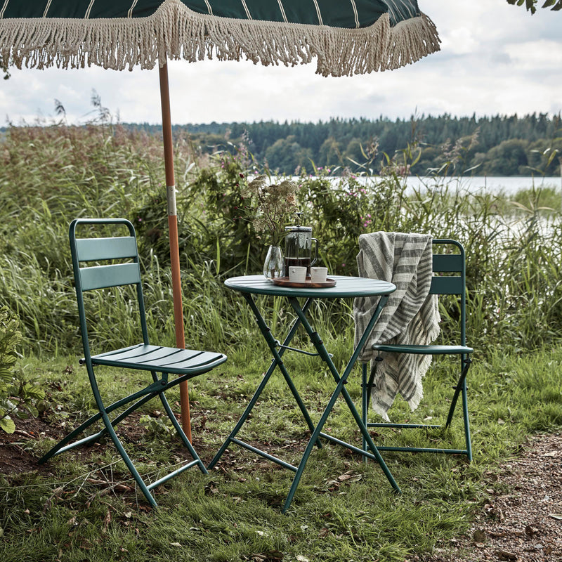 House Doctor - Cafésæt, Helo, Mørkegrøn 2 stole og 1 bord