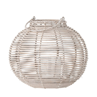 Bloomingville - Malua Lanterne m/Glas, Hvid, Rattan H36 cm - Bolig og Haven