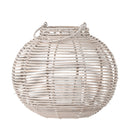 Bloomingville - Malua Lanterne m/Glas, Hvid, Rattan H36 cm
