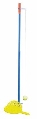 Blåt og gult stangtennis sæt med to ketsjer fra Play>it