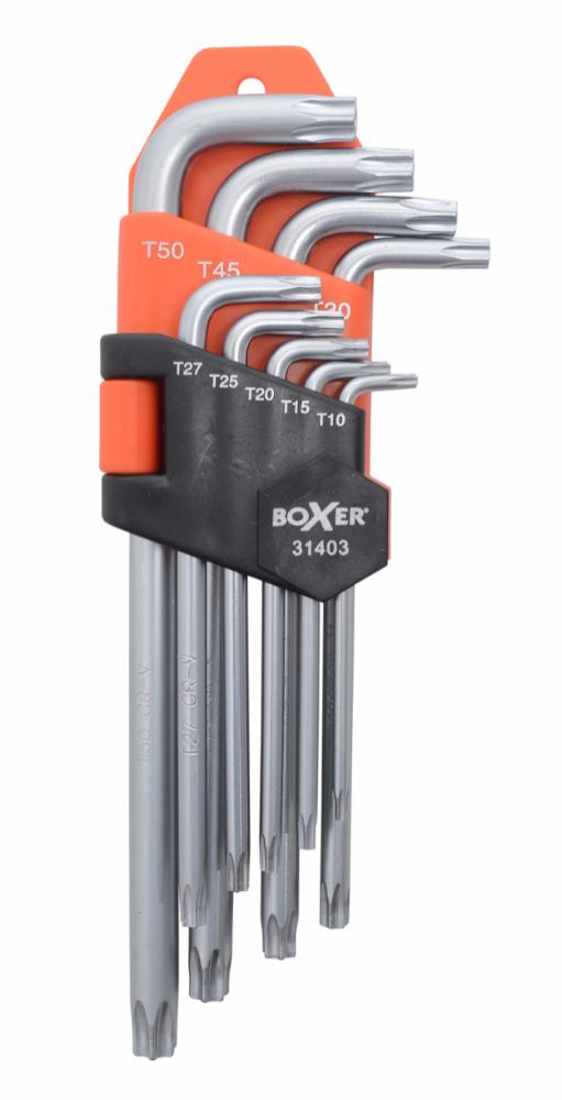 Torx nøglesæt med 9 dele fra BoXer i sin emballage 
