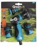 Brusepistolsæt med 4 dele fra Green>it i sin normale indpakning 